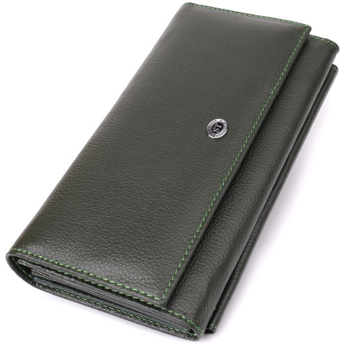Кошелек ST Leather Из натуральной кожи Зеленый (23068)