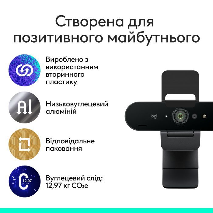 Веб-камера Logitech Brio 4K Ultra HD Graphite (960-001718) изображение 8