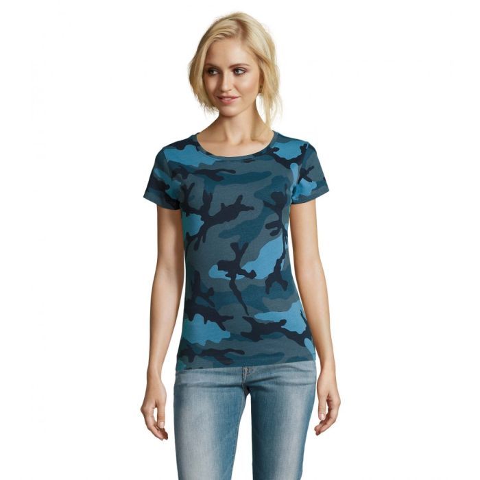 Футболка Sol's Camo women синій камо M (01187536M)