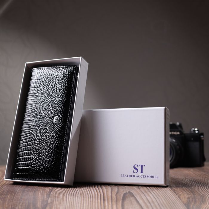 Гаманець ST Leather З натуральної шкіри Чорний (22716) зображення 11