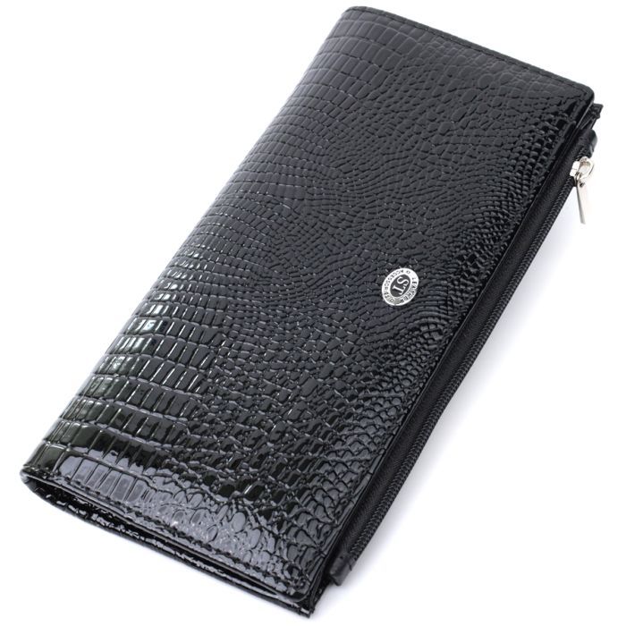 Гаманець ST Leather З натуральної шкіри Чорний (22716)