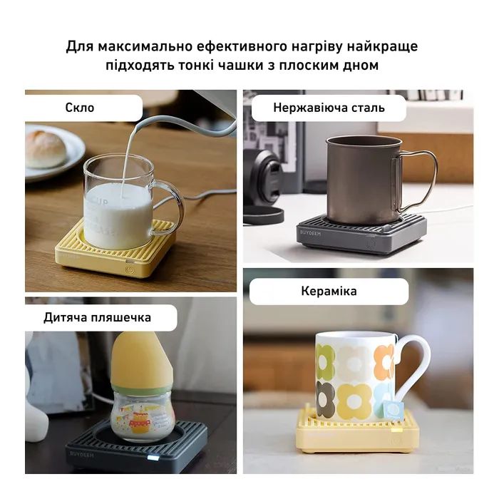 Аксессуар кухонный Buydeem Підставка для чашки з підігрівом Cozy Greenish (OA2001-CG) изображение 10