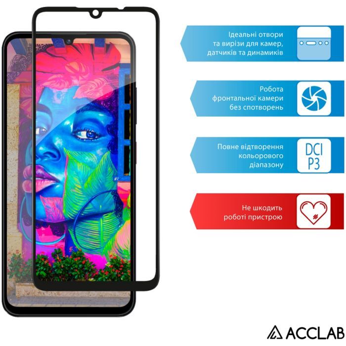 Скло захисне ACCLAB Full Glue ZTE Blade A55 Black (1283126598852) зображення 5