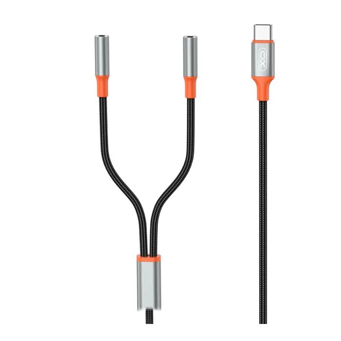Переходник USB-C to 2x3.5mm F 1.0m NB-R269B black XO (NB-R269B.black) изображение 2