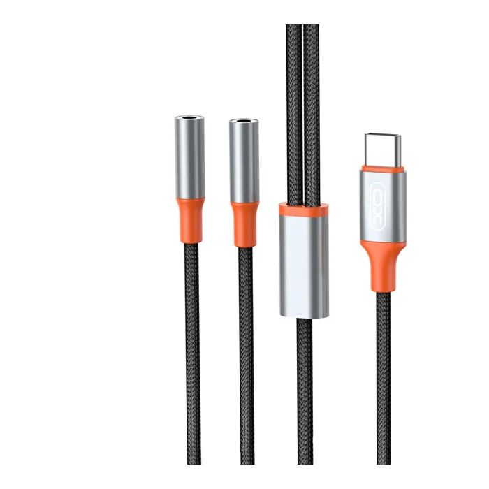 Переходник USB-C to 2x3.5mm F 1.0m NB-R269B black XO (NB-R269B.black) изображение 3