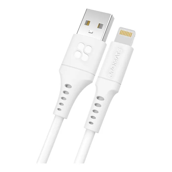 Дата кабель USB 2.0 AM to Lightning 1.2m 2.4A white Promate (powerlink-ai120.white)