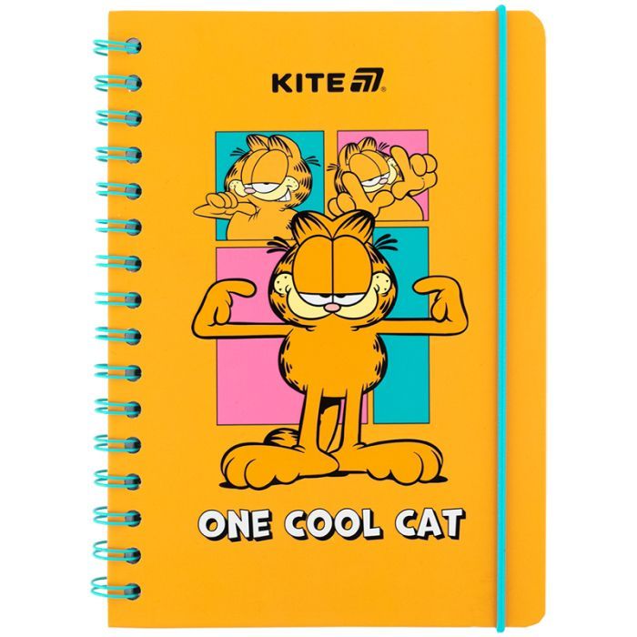 Блокнот Kite на спирали A5 Garfield , 80 листов, клетка (GF25-190)