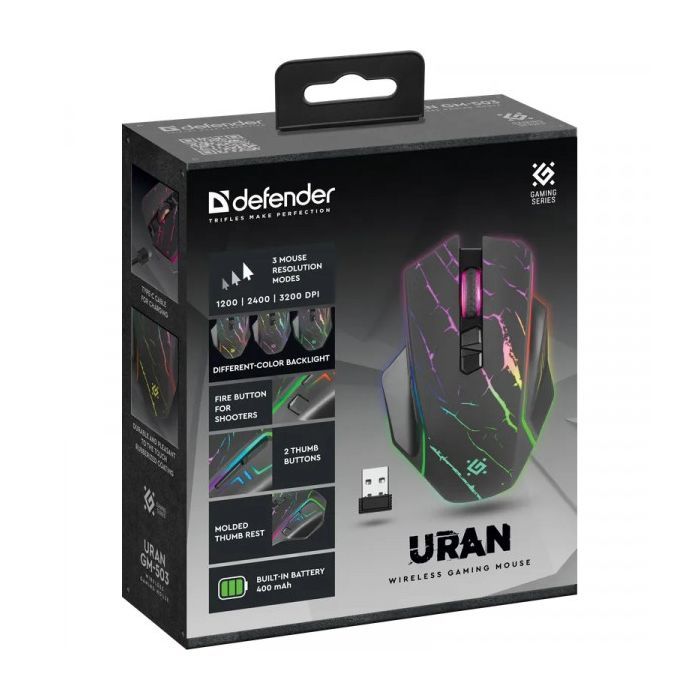 Мышка Defender Uran GM503 Wireless Black (52503) изображение 7