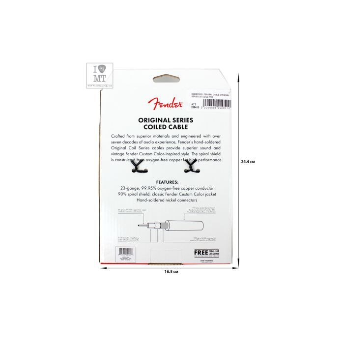 Инструментальный кабель Fender Cable Original Series 30' Coils Fiesta Red (228410) изображение 6