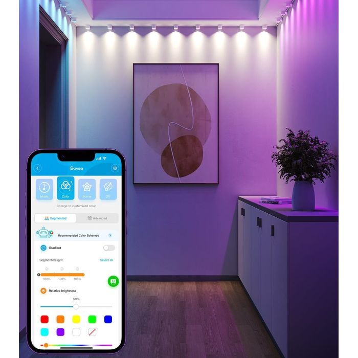Світлодіодна стрічка Govee H608A 5.0m, RGBIC, WI-FI/Bluetooth, white (H608A301) зображення 5