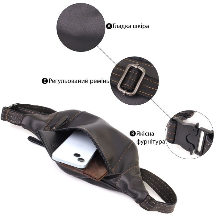 Сумка Shvigel Из натуральной кожи Черная (23125) изображение 4