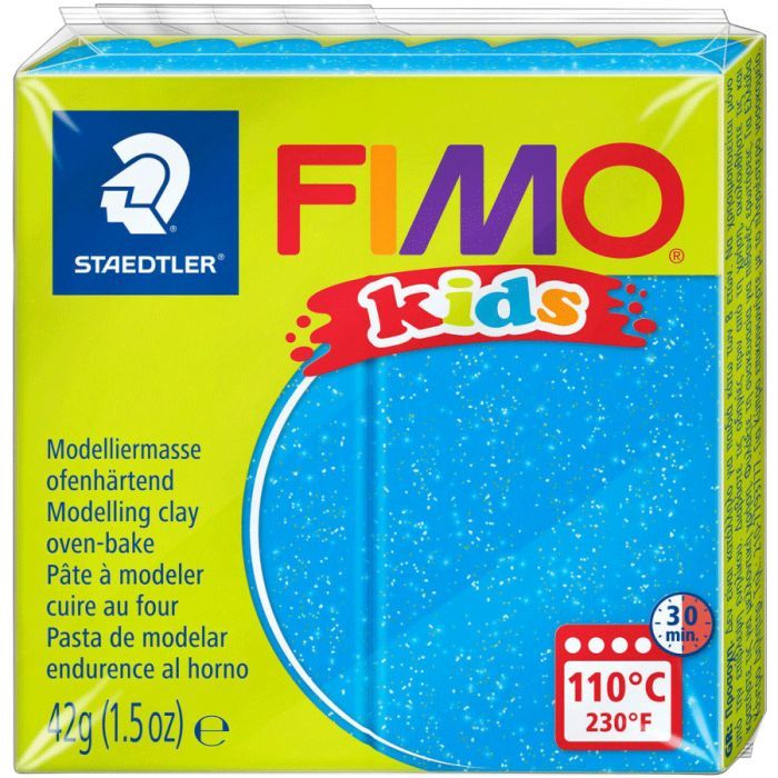 Пластика Fimo kids, Блакитна з блискітками, 42г (4007817804964)