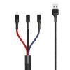 Дата кабель USB 2.0 AM to Lightning + Micro 5P + USB-C 1.2m black XO (XO-NB54-3in1)