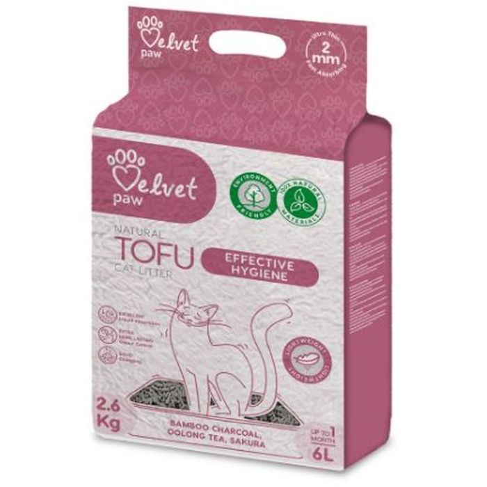 Наполнитель для туалета Velvet Paw TOFU с бамбуковым углем (2 мм) 2.6 кг (TOF70054)