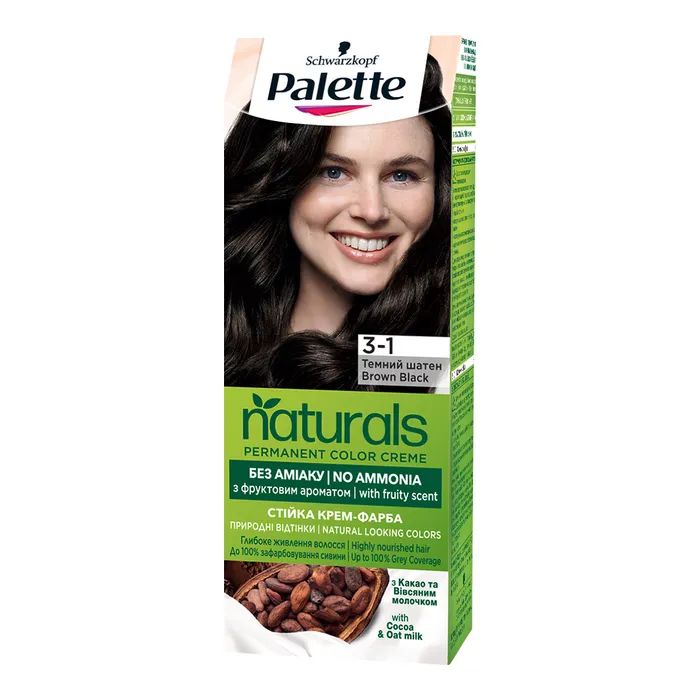 Фарба для волосся Palette Naturals без аміаку 3-68 Шоколадно-каштановий (3838824171548) > ціни в Києві та Україні Фарба для волосся Palette Naturals без аміаку 3-68 Шоколадно-каштановий (3838824171548)