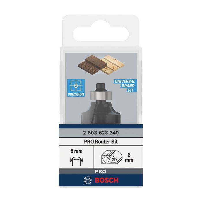 Фреза Bosch Professional карнизна, Std, S8, R15, L22 (2.608.628.345) зображення 2