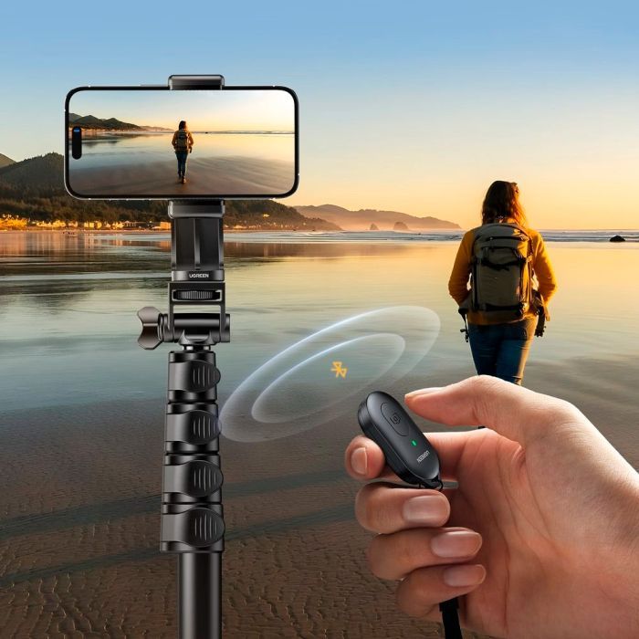Штатив UGREEN LP680 Selfie Stick Tripod with Bluetooth Remote Black (15609) зображення 11