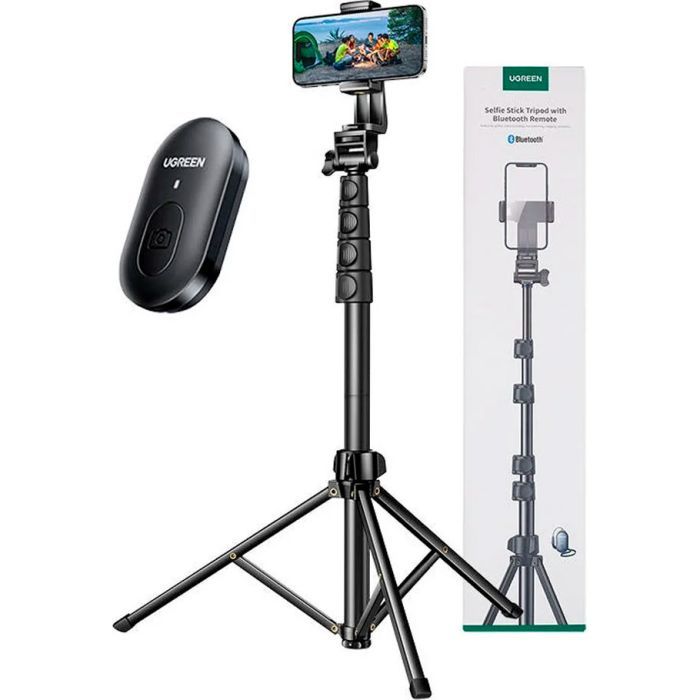 Штатив UGREEN LP680 Selfie Stick Tripod with Bluetooth Remote Black (15609) зображення 3