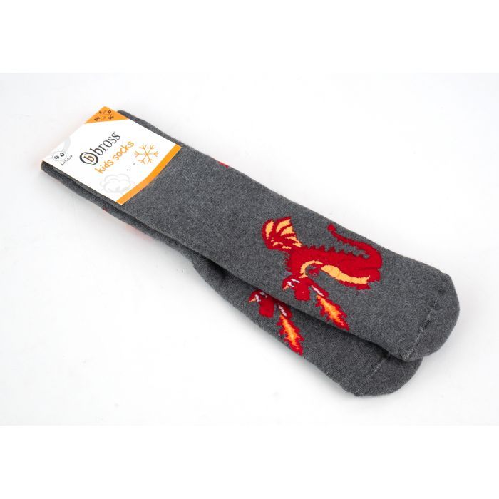 Шкарпетки дитячі Bross махрові з драконом (9898-8-10-green) зображення 2