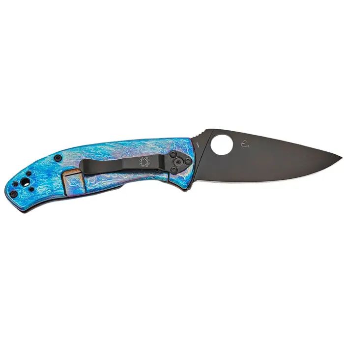 Ніж Spyderco Tenacious BB D2 Titanium Blue (C122TIBLBKD2P) зображення 2