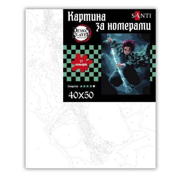 Картина по номерам Santi Demon Slayer Tanjiro Kamado 40х50 см (954418) зображення 2