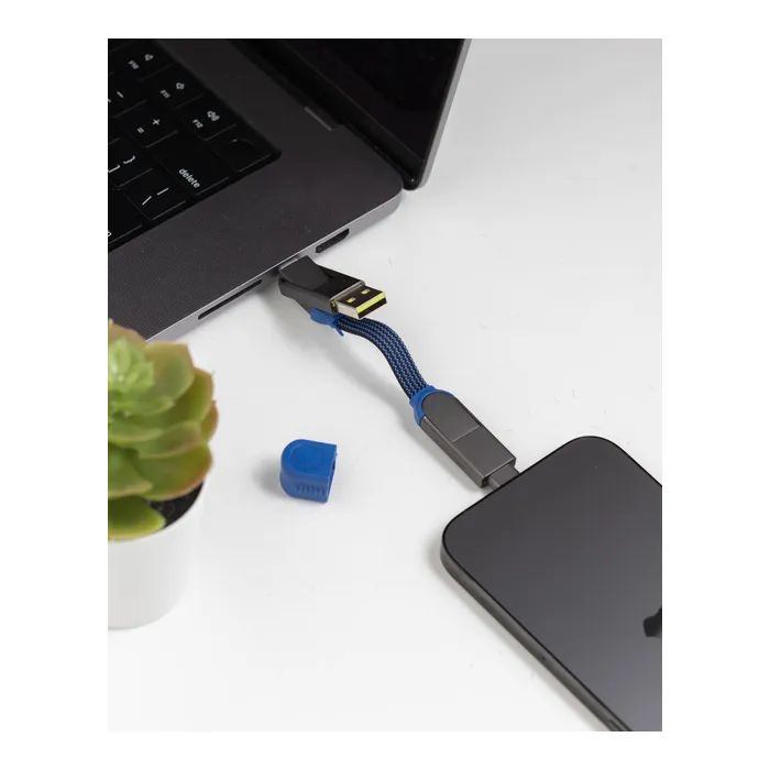 Дата кабель 6in1 inCharge X 0,14m 100W black Rolling Square (X01WR) зображення 5