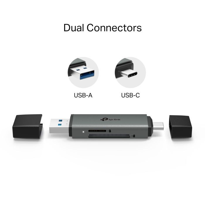 Зчитувач флеш-карт TP-Link USB-C + USB 2.0 SD + TF silver (UA430D) зображення 4