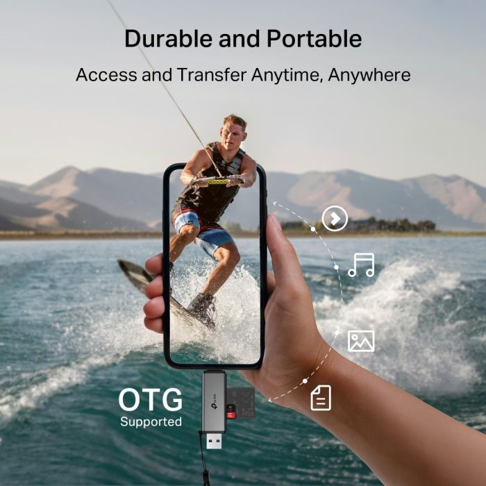 Зчитувач флеш-карт TP-Link USB-C + USB 2.0 SD + TF silver (UA430D) зображення 8