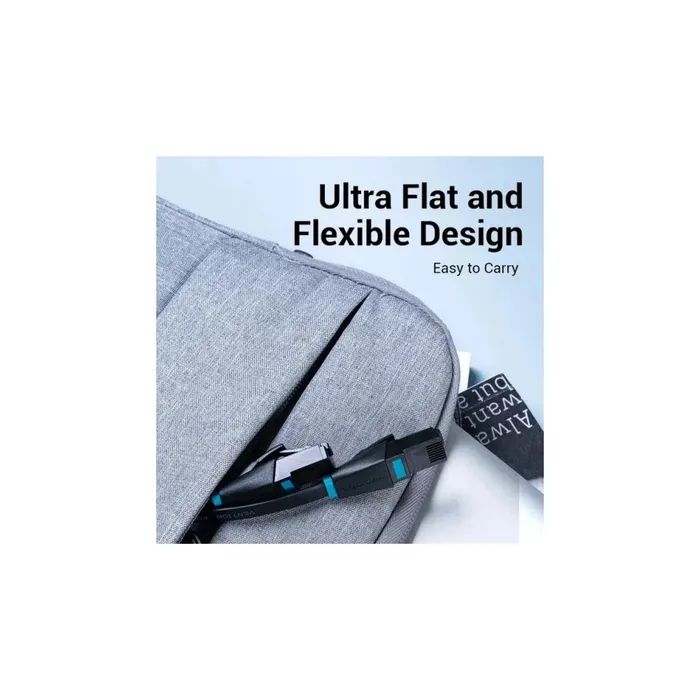 Патч-корд 1m UTP cat 6 RJ-45 flat black Vention (IBABF) зображення 9