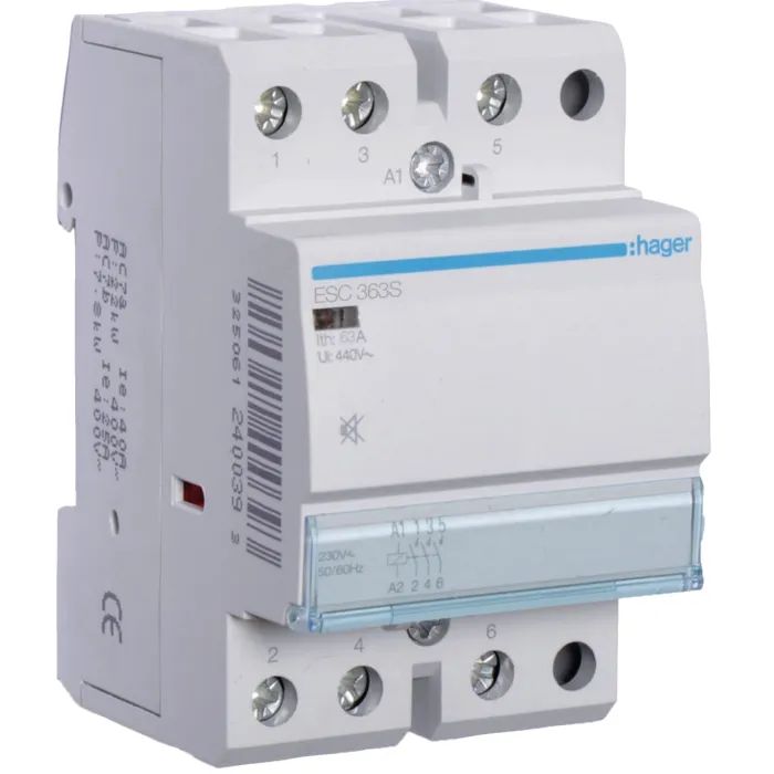 Автоматичний вимикач Hager 63 A 230V 3NO 3P (B) (ESC363S)