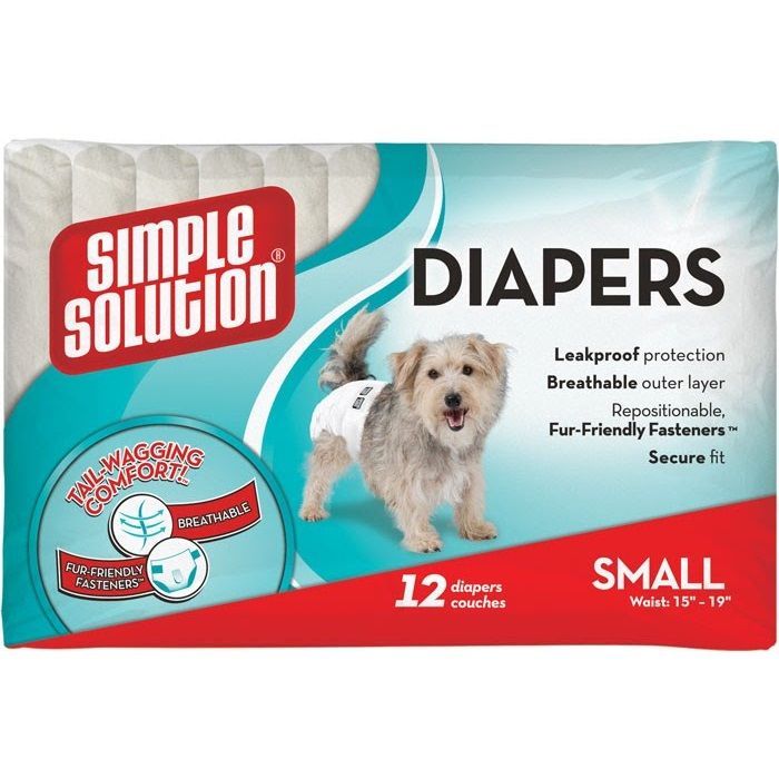 Подгузники для животных Simple Solution Disposable Diapers Small для собак S 12 шт (0010279105832)