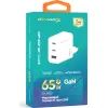 Зарядное устройство Grand-X GaN 2xUSB-C + 1xUSB 65W PD3.0 QC4.0 AFC SCP FCP white (CH-990W) изображение 5