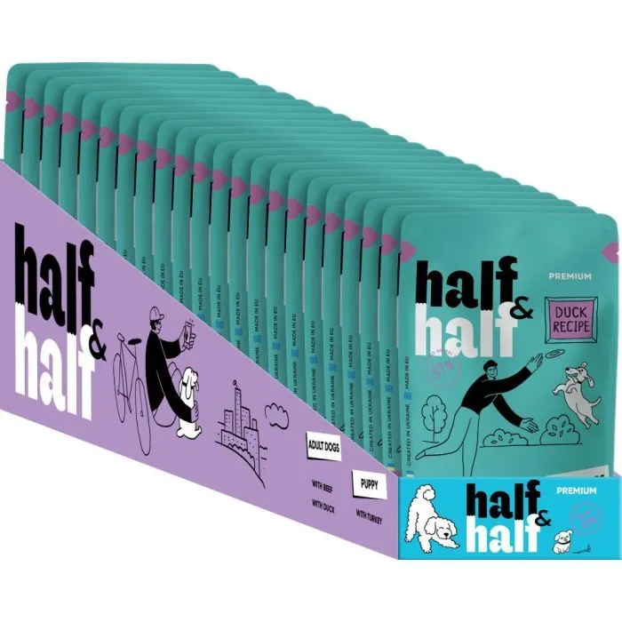 Вологий корм для собак Half&Half шматочки качки в соусі 100 г (4820261921243) зображення 3