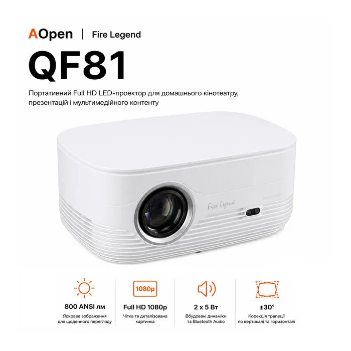 Проектор AOpen QF81 (MR.P0K11.001) зображення 6