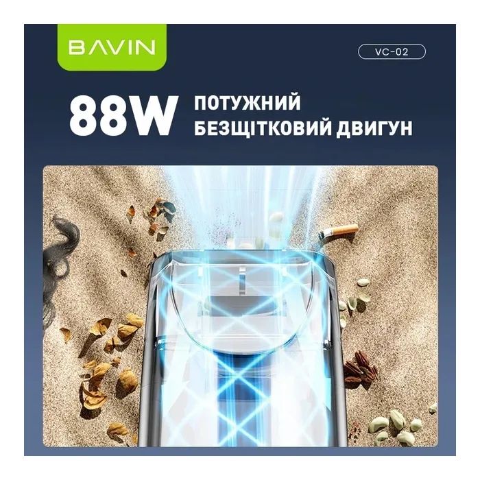 Пылесос BAVIN VC-02 15000Pa 2000 mAh Black (Z-VC02 BK) изображение 6
