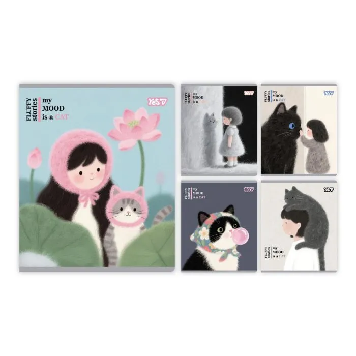 Зошит Yes My mood is a cat А5 18 аркушів клітинка (768606)