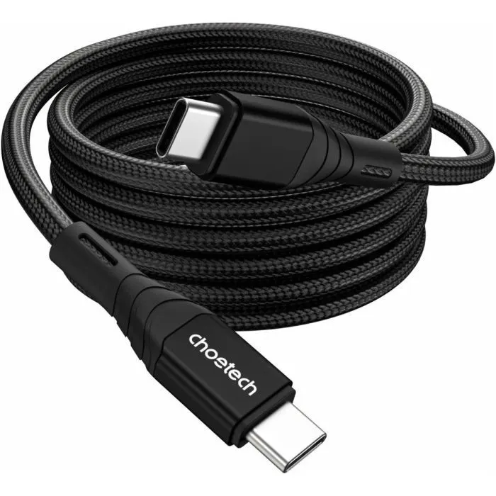 Дата кабель USB-C to USB-C 1.0m PD100W premium black Choetech (XCC-1008)