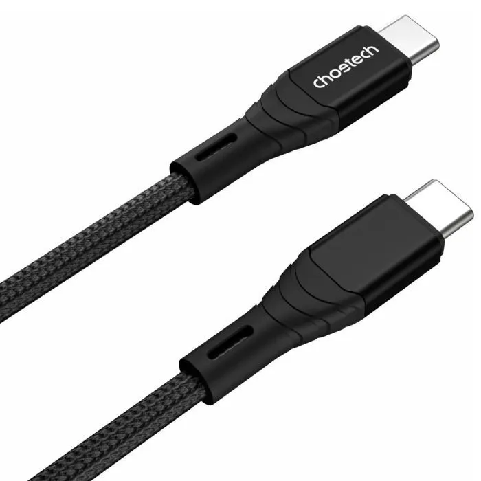 Дата кабель USB-C to USB-C 1.0m PD100W premium black Choetech (XCC-1008) изображение 2