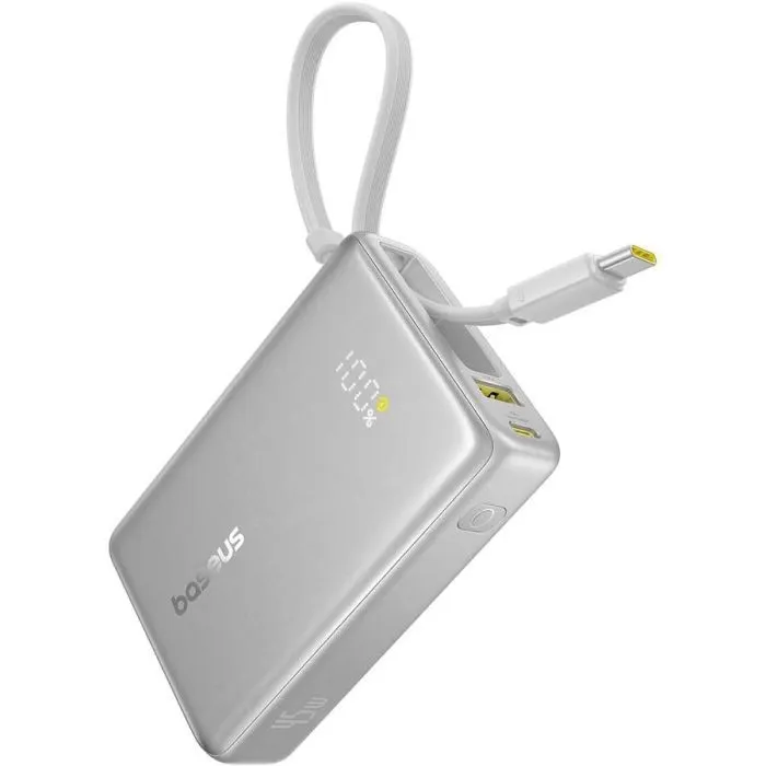 Батарея універсальна Baseus PicoGo 10000mAh 45W PD, QC, Galaxy Natural Titanium (P10076803853-00) зображення 2