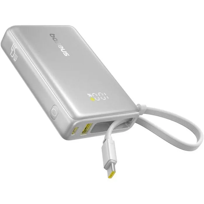 Батарея універсальна Baseus PicoGo 10000mAh 45W PD, QC, Galaxy Natural Titanium (P10076803853-00) зображення 3