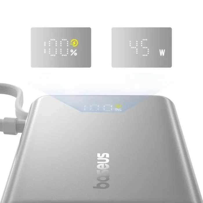 Батарея універсальна Baseus PicoGo 10000mAh 45W PD, QC, Galaxy Natural Titanium (P10076803853-00) зображення 6