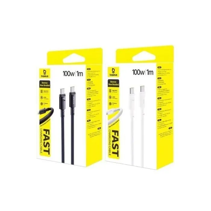 Дата кабель USB-C to USB-C 1.0m 100W white Baseus (E0426V01) изображение 3