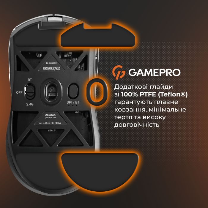 Мишка GamePro Genesis Hollow Wireless/Bluetooth/USB White (GM870HW) зображення 12