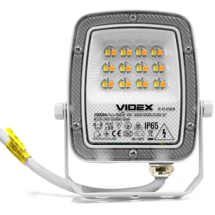 Прожектор Videx F5 10W 3000-5000-6500K 230V White (VL-F5-010CW)