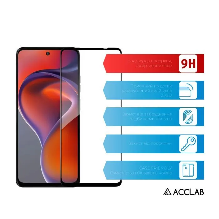 Скло захисне ACCLAB Full Glue Moto G15 Black (1283126620430) зображення 3