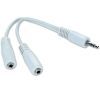 Кабель мультимедийный 3.5mm M to 2x3.5mm F 0.1m white Cablexpert (CCA-415W)