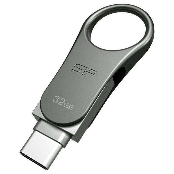 USB флеш накопитель Silicon Power 64GB Mobile C80 Silver USB 3.2 (SP064GBUC3C80V1S) изображение 2