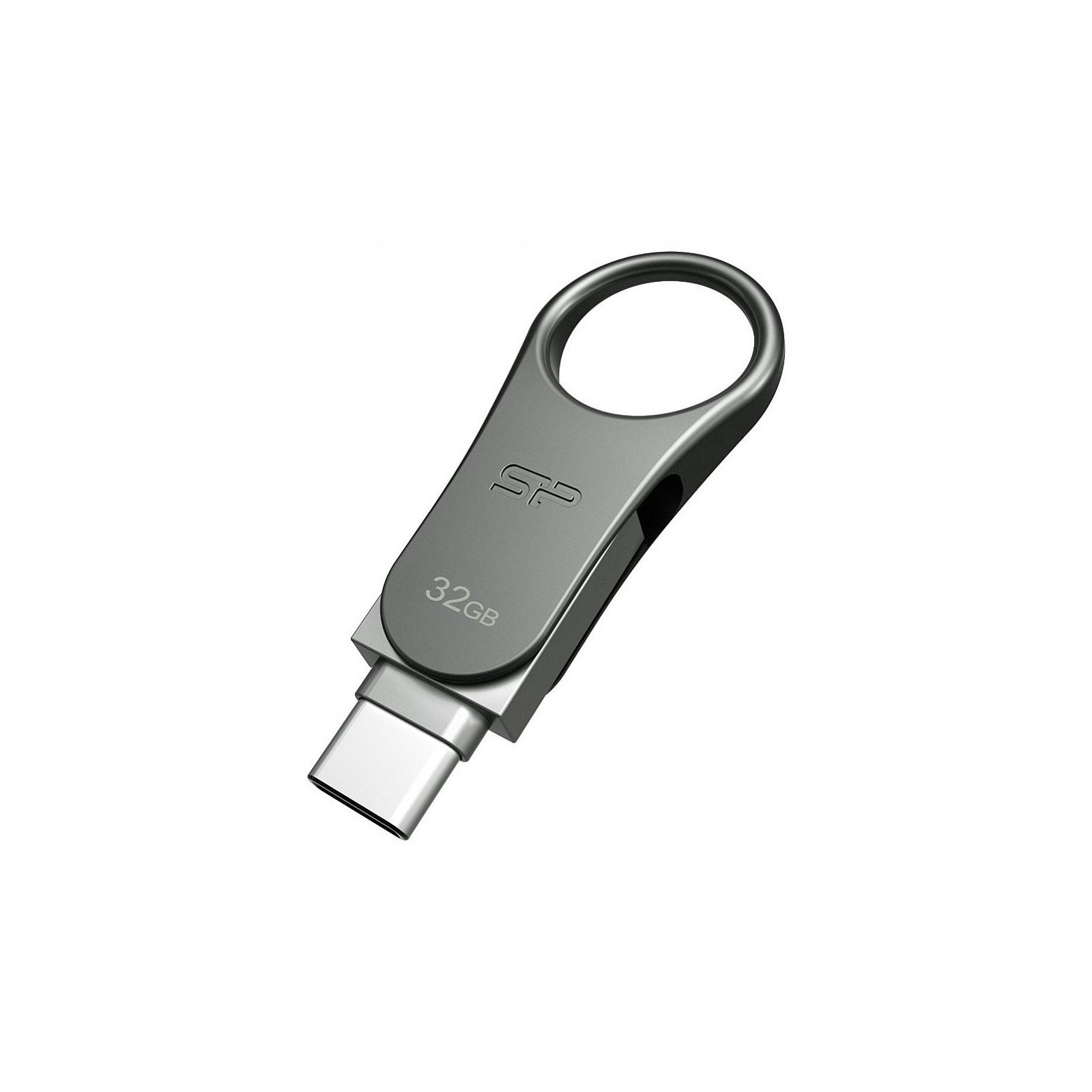 USB флеш накопичувач Silicon Power 32GB Mobile C80 Silver USB 3.2 (SP032GBUC3C80V1S) зображення 2