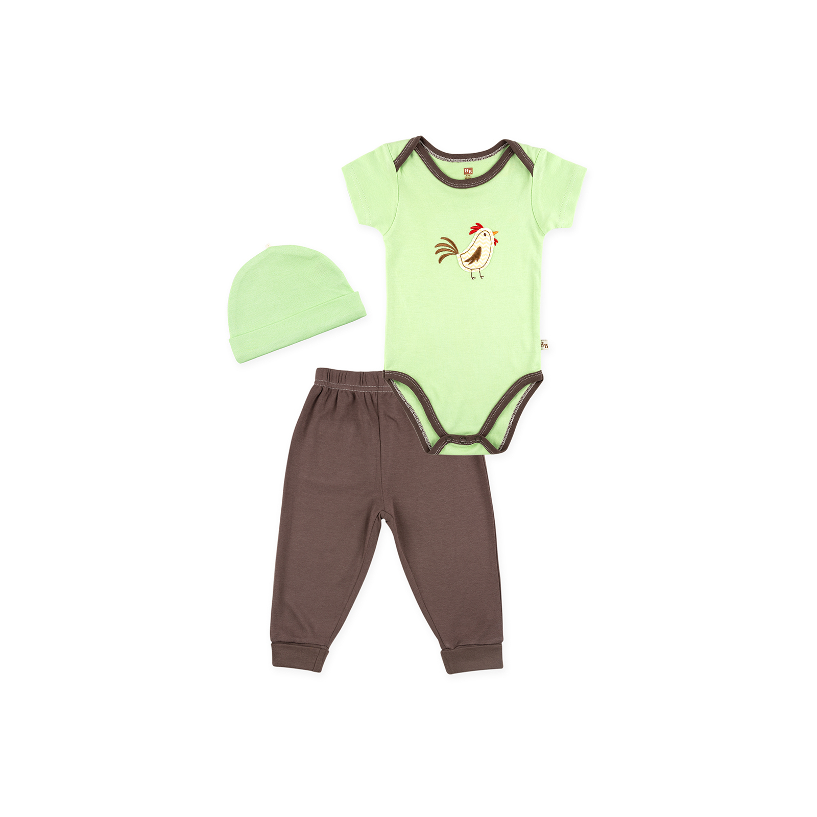 Набір дитячого одягу Luvable Friends з бамбука з малюнком тварин зелений для хлопчиків (68353.6-9.G)