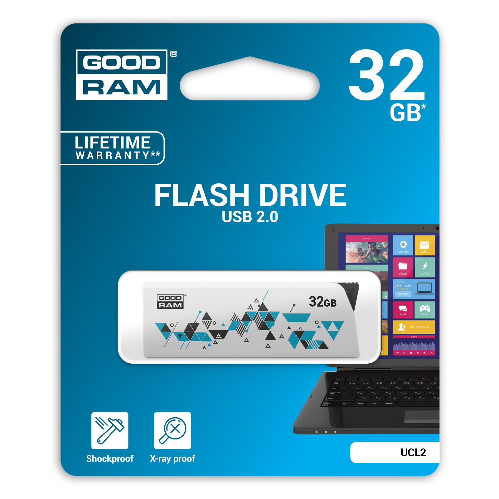 USB флеш накопитель Goodram 32GB Cl!ck White USB 2.0 (UCL2-0320W0R11) изображение 5